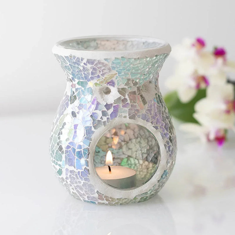 Small Light Blue Iridescent Crackle Oil Burner - BIG FRENCHIES