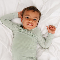 Evergreen Stripe Bamboo Kids Pajama Set - BIG FRENCHIES