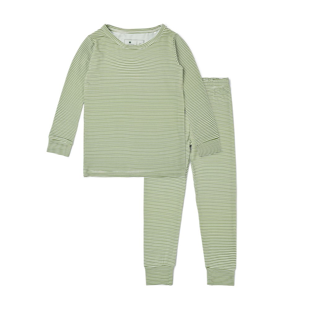 Evergreen Stripe Bamboo Kids Pajama Set - BIG FRENCHIES