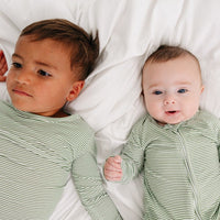 Evergreen Stripe Bamboo Kids Pajama Set - BIG FRENCHIES