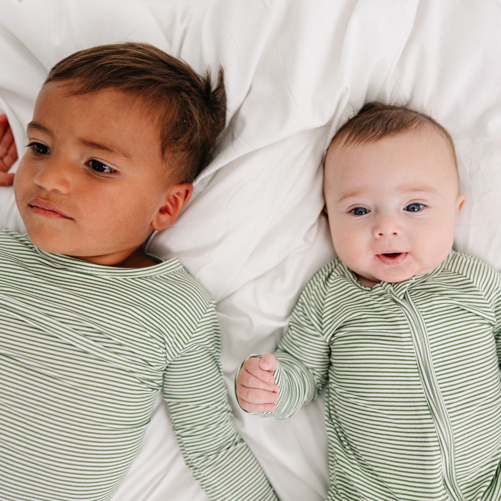 Evergreen Stripe Bamboo Kids Pajama Set - BIG FRENCHIES