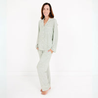 Evergreen Stripe Long Sleeve & Pants Bamboo Women's Pajama Set - BIG FRENCHIES