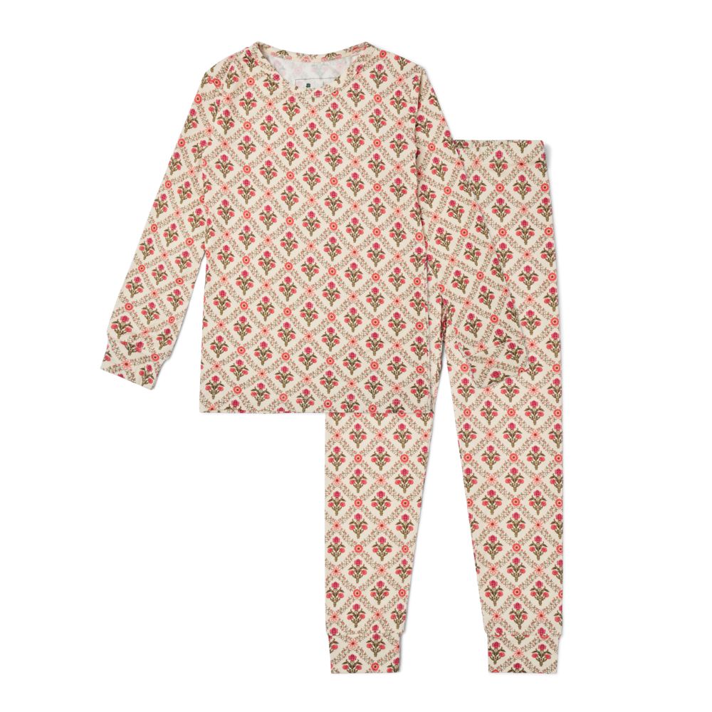 Holly Trellis Bamboo Kids Pajama Set - BIG FRENCHIES