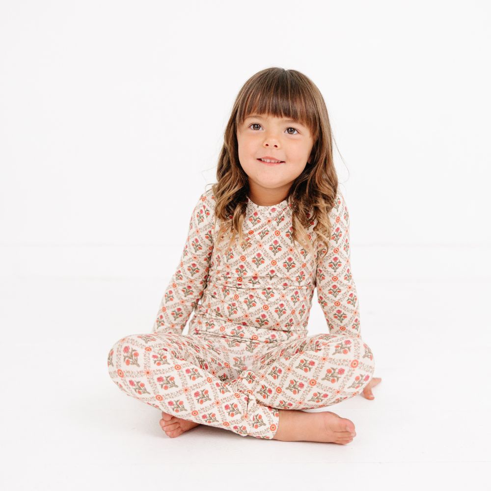 Holly Trellis Bamboo Kids Pajama Set - BIG FRENCHIES
