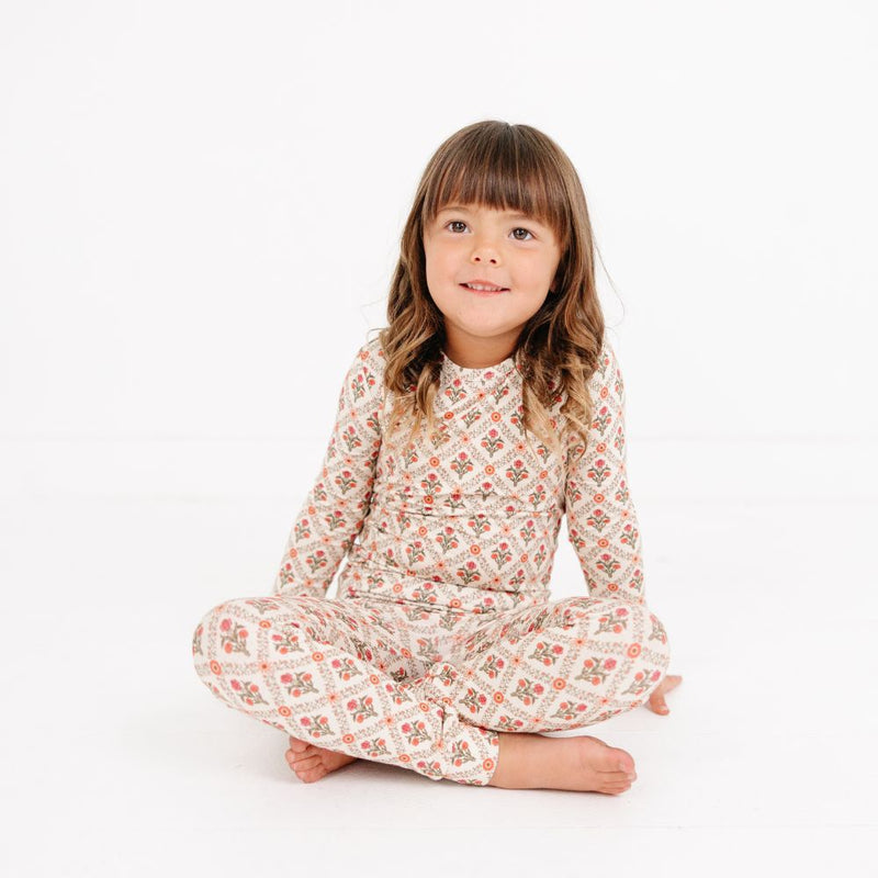 Holly Trellis Bamboo Kids Pajama Set - BIG FRENCHIES