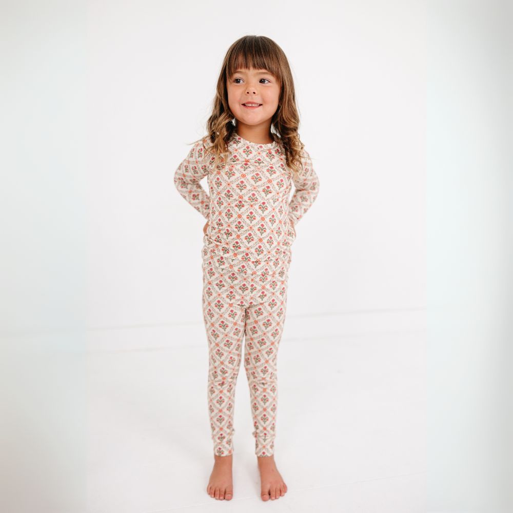 Holly Trellis Bamboo Kids Pajama Set - BIG FRENCHIES