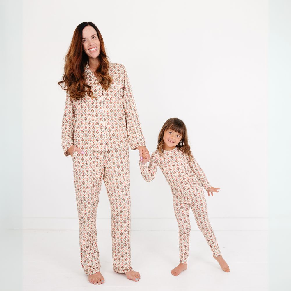 Holly Trellis Bamboo Kids Pajama Set - BIG FRENCHIES
