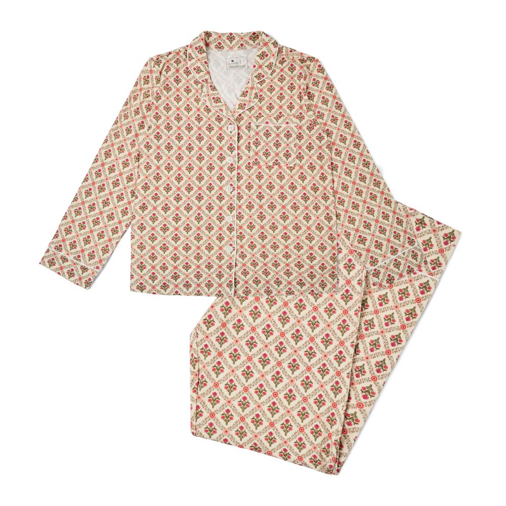Holly Trellis Long Sleeve & Pants Bamboo Women's Pajama Set - BIG FRENCHIES