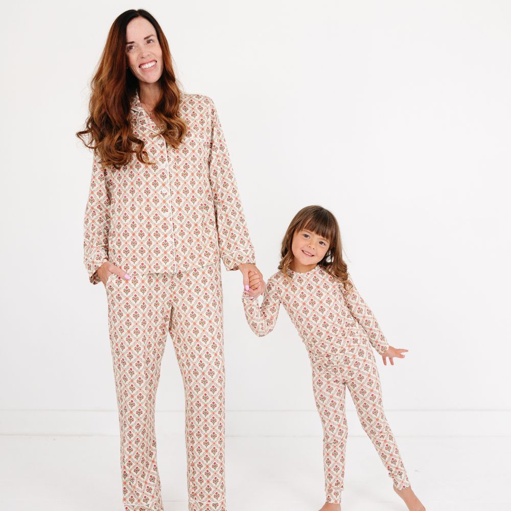 Holly Trellis Long Sleeve & Pants Bamboo Women's Pajama Set - BIG FRENCHIES