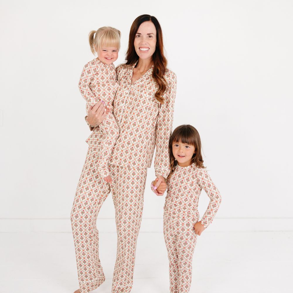 Holly Trellis Long Sleeve & Pants Bamboo Women's Pajama Set - BIG FRENCHIES