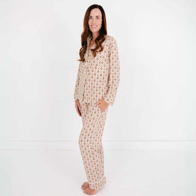 Holly Trellis Long Sleeve & Pants Bamboo Women's Pajama Set - BIG FRENCHIES
