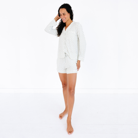 Lavender Lane Long Sleeve & Shorts Bamboo Women's Pajama Set