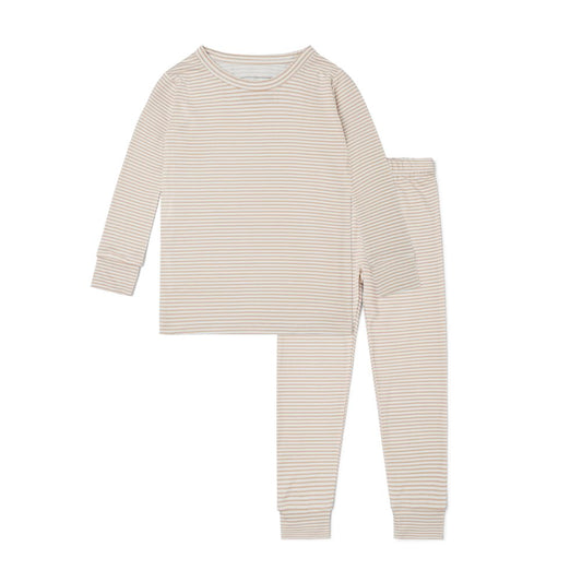 Oatmeal Stripe Bamboo Kids Pajama Set - BIG FRENCHIES