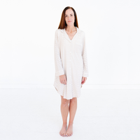 Oatmeal Stripe Bamboo Women's Sleepshirt
