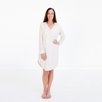 Oatmeal Stripe Bamboo Women's Sleepshirt