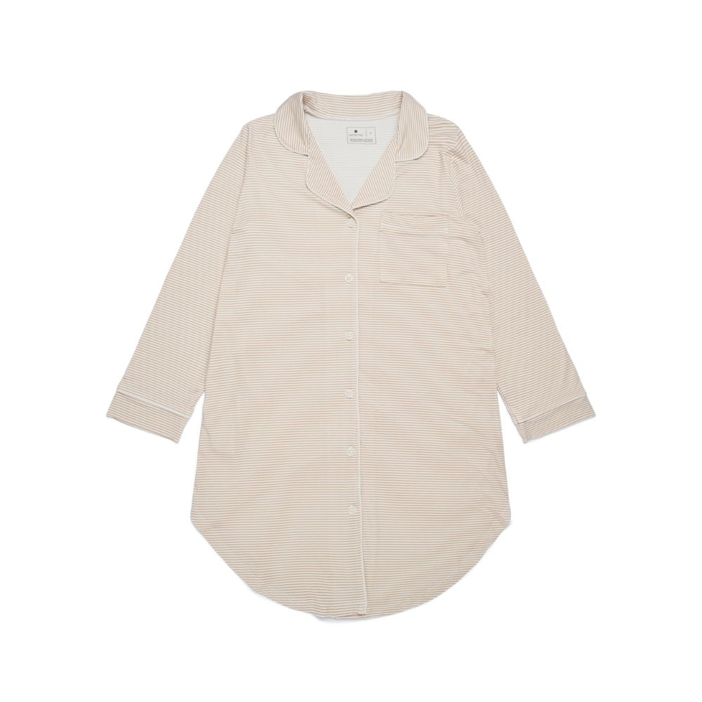 Oatmeal Stripe Bamboo Women's Sleepshirt - BIG FRENCHIES