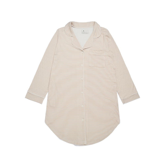 Oatmeal Stripe Bamboo Women's Sleepshirt