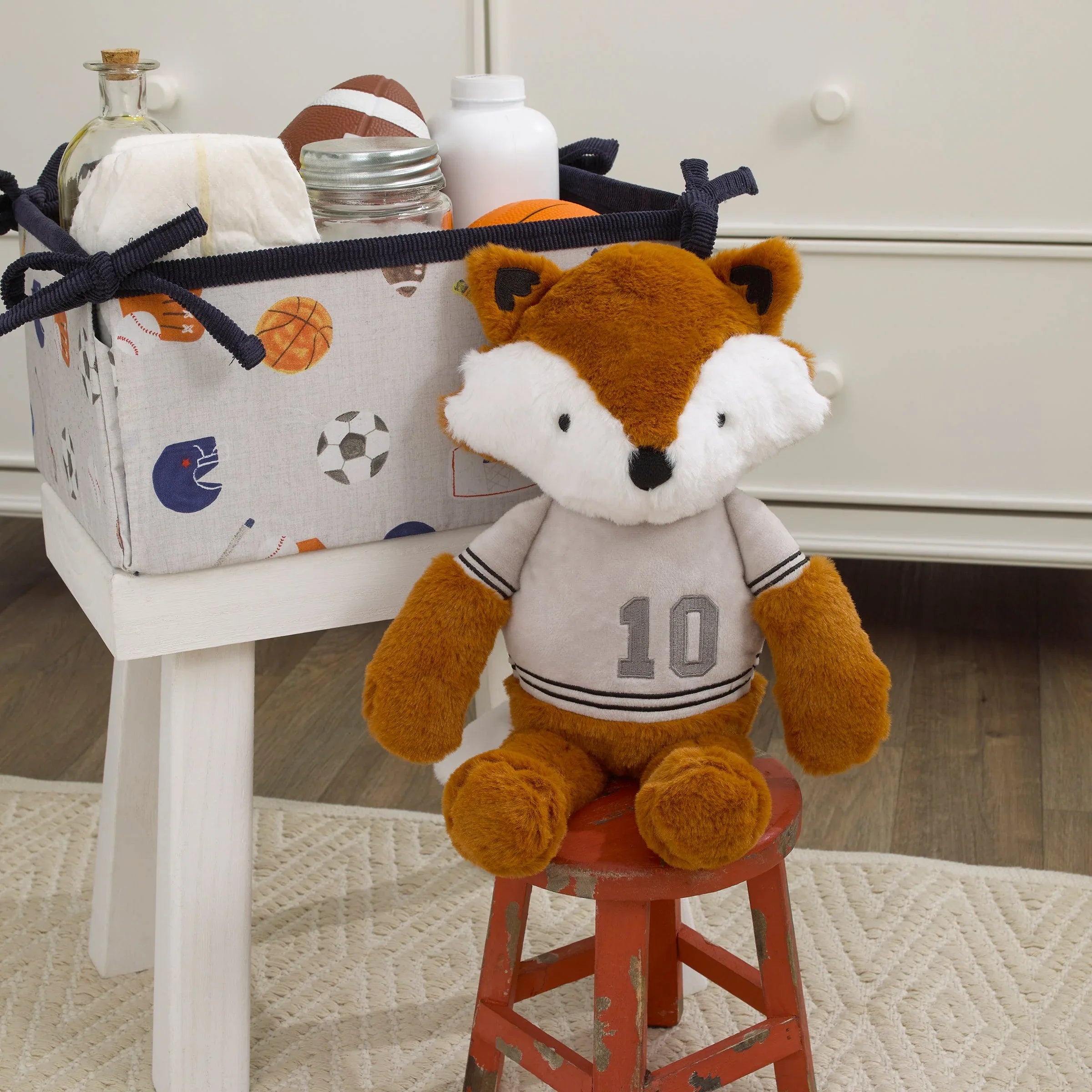 Team All Star Dark Orange and Ivory "Ace" The Plush Fox Stuffed Animal with Jersey - BIG FRENCHIES