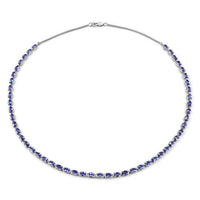 10.00 Carat Genuine Tanzanite .925 Sterling Silver Necklace