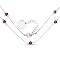 2.10 Carat Genuine Garnet .925 Sterling Silver Necklace