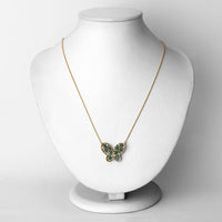 1.56 Carat Genuine Emerald and White Zircon .925 Sterling Silver Necklace