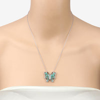 2.60 Carat Genuine Emerald and White Zircon .925 Sterling Silver Necklace