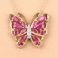 2.88 Carat Genuine Ruby and White Zircon .925 Sterling Silver Necklace