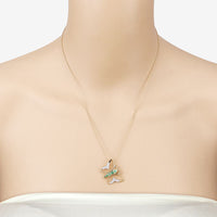 0.51 Carat Genuine Emerald and White Zircon .925 Sterling Silver Necklace