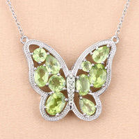 4.65 Carat Genuine Peridot .925 Sterling Silver Necklace