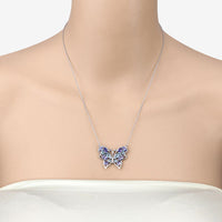 3.60 Carat Genuine Tanzanite and Swiss Blue Topaz .925 Sterling Silver Necklace