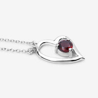 0.60 Carat Genuine Garnet .925 Sterling Silver Necklace