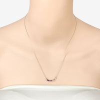 0.24 Carat Genuine Amethyst .925 Sterling Silver Necklace