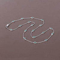1.80 Carat Genuine Emerald .925 Sterling Silver Necklace