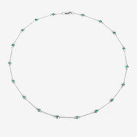 1.80 Carat Genuine Emerald .925 Sterling Silver Necklace