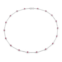 2.34 Carat Genuine Ruby .925 Sterling Silver Necklace