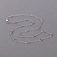 2.34 Carat Genuine Ruby .925 Sterling Silver Necklace