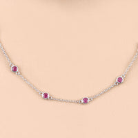 2.34 Carat Genuine Ruby .925 Sterling Silver Necklace