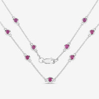 2.34 Carat Genuine Ruby .925 Sterling Silver Necklace