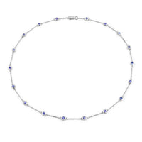 1.80 Carat Genuine Tanzanite .925 Sterling Silver Necklace
