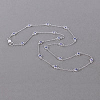 1.80 Carat Genuine Tanzanite .925 Sterling Silver Necklace