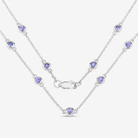 1.80 Carat Genuine Tanzanite .925 Sterling Silver Necklace