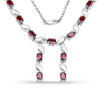 7.65 Carat Genuine Garnet .925 Sterling Silver Necklace