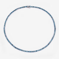 33.24 Carat Genuine Blue Diamond 14K White Gold Necklace