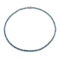 33.24 Carat Genuine Blue Diamond 14K White Gold Necklace