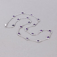 6.12 Carat Genuine Amethyst .925 Sterling Silver Necklace