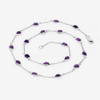 6.12 Carat Genuine Amethyst .925 Sterling Silver Necklace