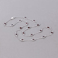 8.10 Carat Genuine Garnet .925 Sterling Silver Necklace