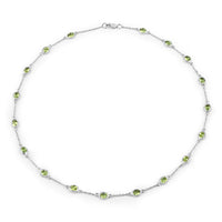 6.30 Carat Genuine Peridot .925 Sterling Silver Necklace