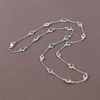 6.30 Carat Genuine Peridot .925 Sterling Silver Necklace