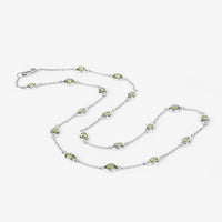 6.30 Carat Genuine Peridot .925 Sterling Silver Necklace